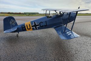 Roy Ridealgh's 1/3 scale Bucker Jungman. 90 inch span. Laser 180.