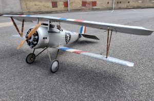 Roy Ridealgh's 1/3 scale Neuport 17 (Charles Nungesser replica}. 95 inch span. 38cc 4 stroke petrol.