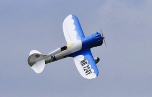 Roy Ridealgh's 1/3 scale GeeBee Y Sportster in action. 84 inch span. 35cc petrol.