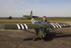 Richard Sorrentino's 1/3rd Scale Cub, 130inch wingspan with 38cc Zenoah engine
